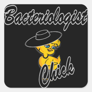 Pegatina Cuadrada Polluelo #4 del Bacteriologist