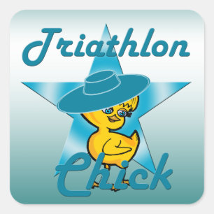 Pegatina Cuadrada Polluelo #7 del Triathlon