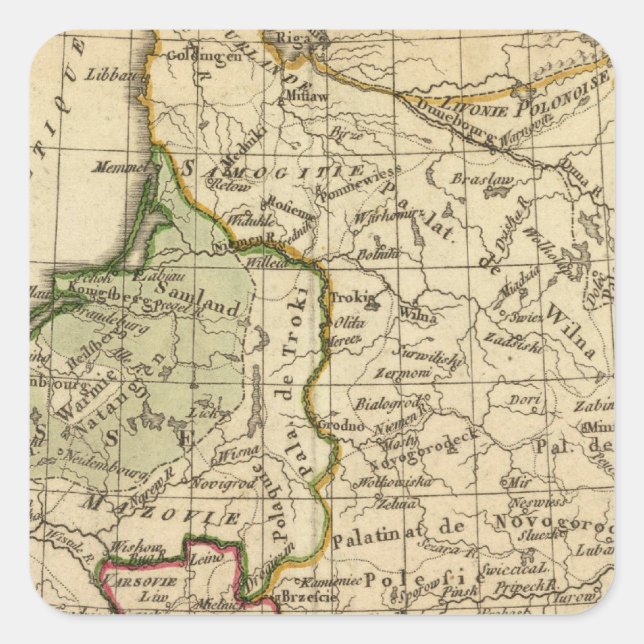 Pegatina Cuadrada Polonia (Anverso)