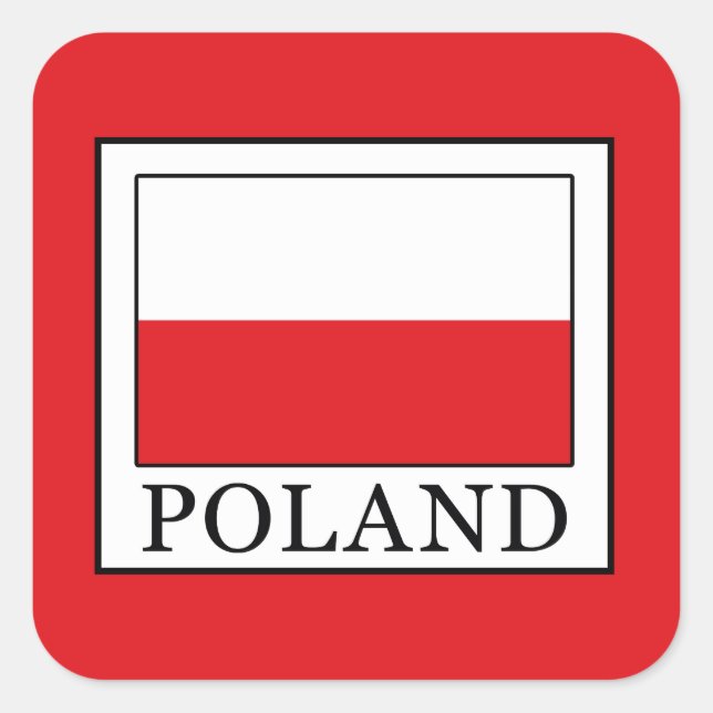 Pegatina Cuadrada Polonia (Anverso)