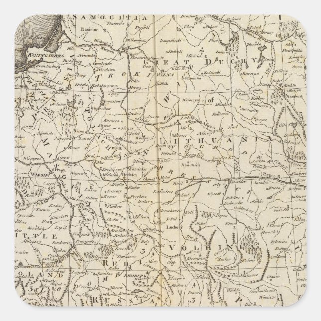 Pegatina Cuadrada Polonia (Anverso)