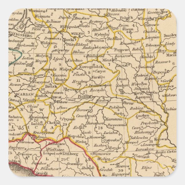 Pegatina Cuadrada Polonia, 1772 (Anverso)