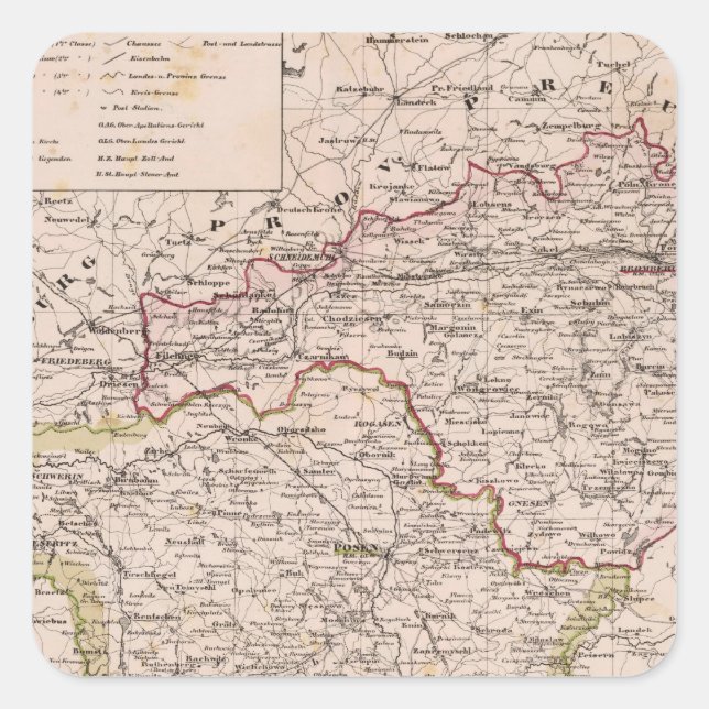 Pegatina Cuadrada Polonia 3 (Anverso)