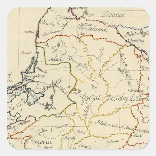 Pegatina Cuadrada Polonia 4 (Anverso)