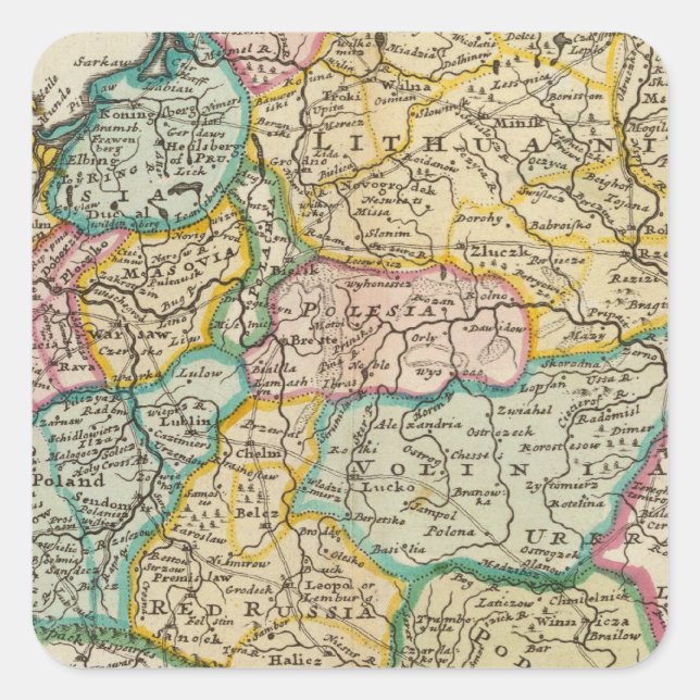 Pegatina Cuadrada Polonia 6 (Anverso)