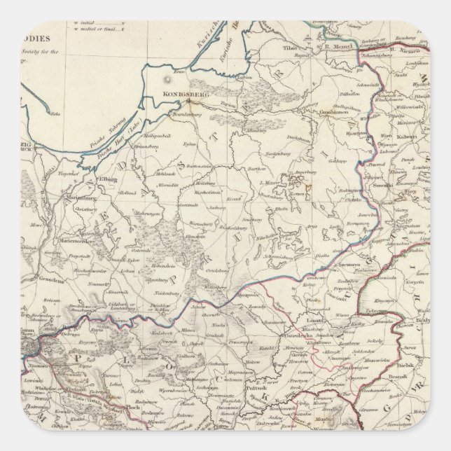 Pegatina Cuadrada Polonia Polska (Anverso)