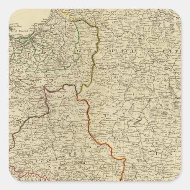 Pegatina Cuadrada Polonia, Prusia 3 (Anverso)