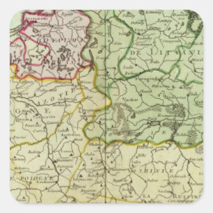 Pegatina Cuadrada Polonia y Lituania