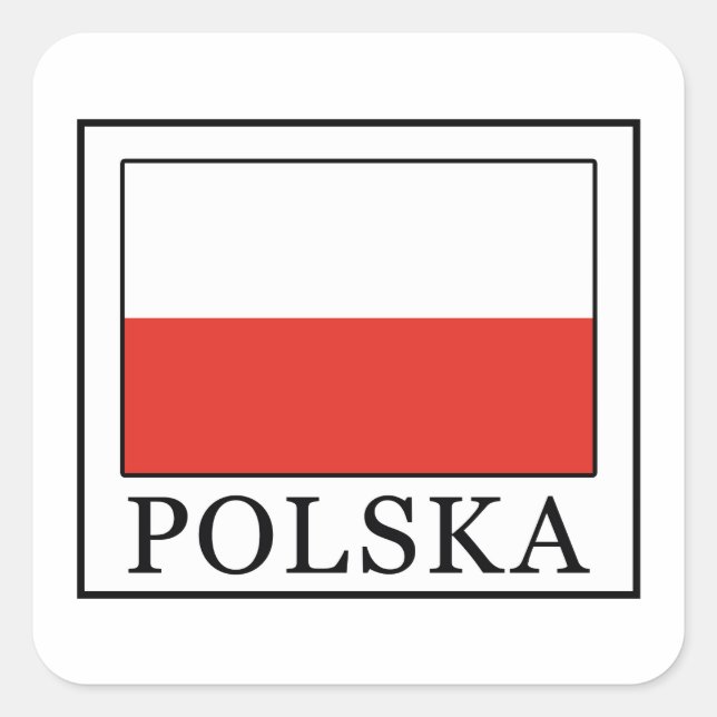 Pegatina Cuadrada Polska (Anverso)