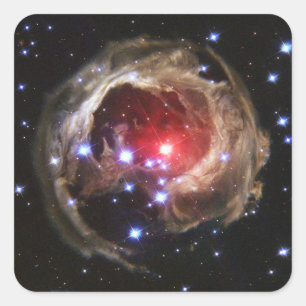 Pegatina Cuadrada Polvo de estrella supergigante rojo Ruby
