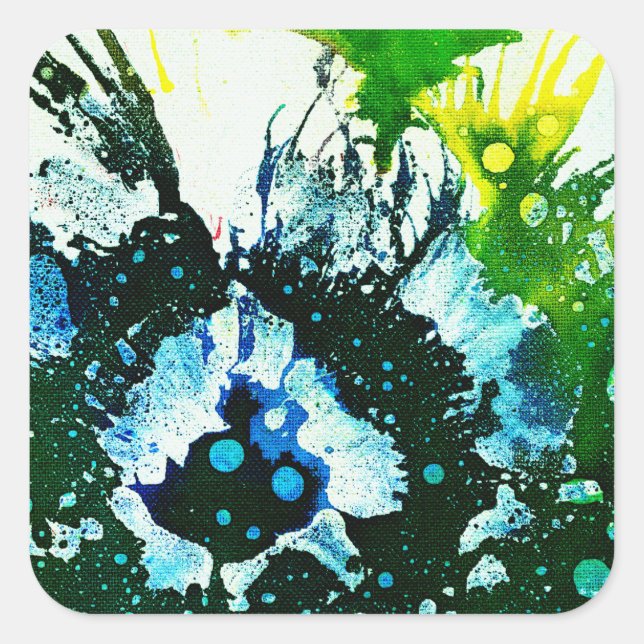 Pegatina Cuadrada Polychromoptic #2C de Michael Moffa (Anverso)