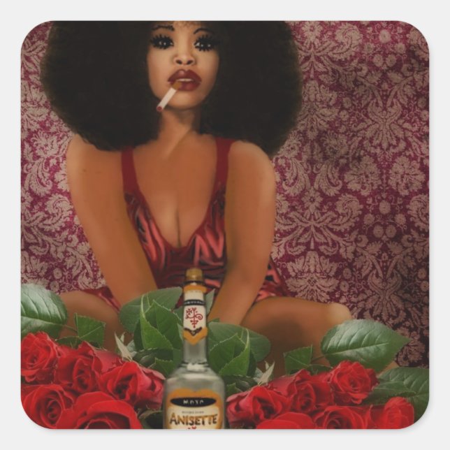 Pegatina Cuadrada Pomba Gira (Anverso)