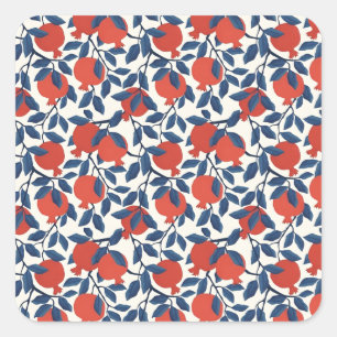 Pegatina Cuadrada Pomegranato