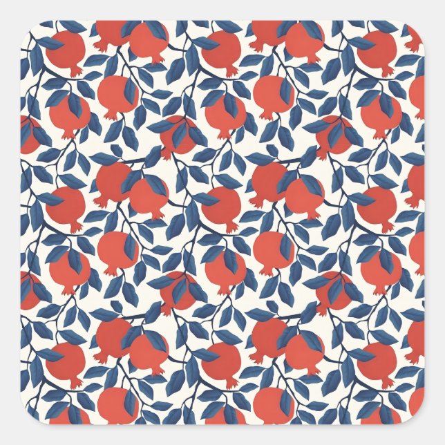 Pegatina Cuadrada Pomegranato (Anverso)