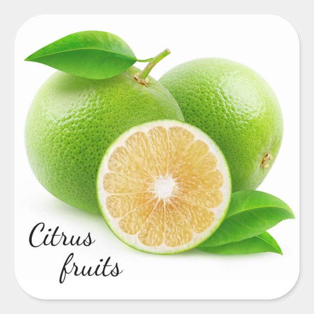 Pegatina Cuadrada Pomelo blanco (Anverso)