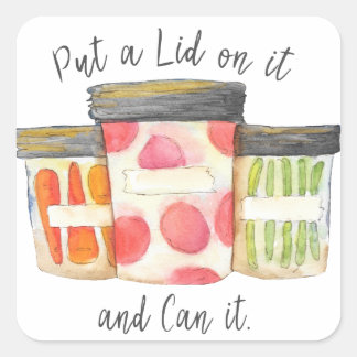 Pegatina Cuadrada Pon una tapa sobre ella y ¿puede?