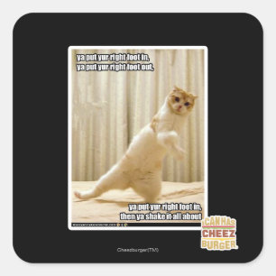 Pegatina Cuadrada Pones tu pie derecho, pones tu pie derecho