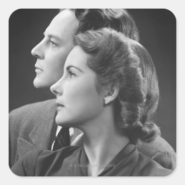 Pegatina Cuadrada Poniendo pareja (Anverso)