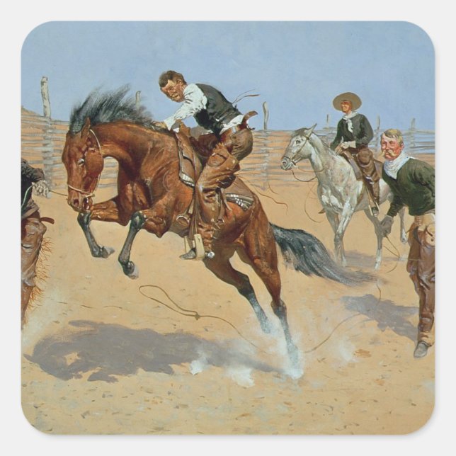 Pegatina Cuadrada Ponlo suelto, Bill, c.1893 (aceite sobre lienzo) (Anverso)