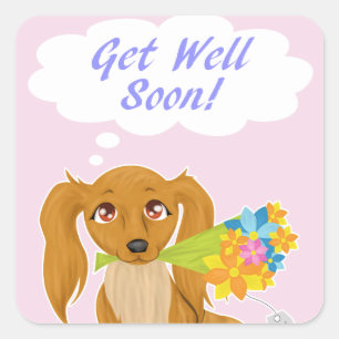 Pegatina Cuadrada Ponte bien pronto