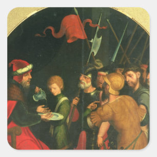 Pegatina Cuadrada Pontius Pilate que se lava las manos