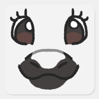 Pegatina Cuadrada Pony blanco