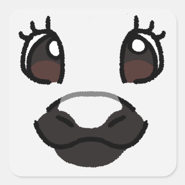 Pegatina Cuadrada Pony blanco (Anverso)