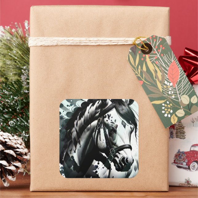 Pegatina Cuadrada Pony espiritual 1 (Vacaciones)