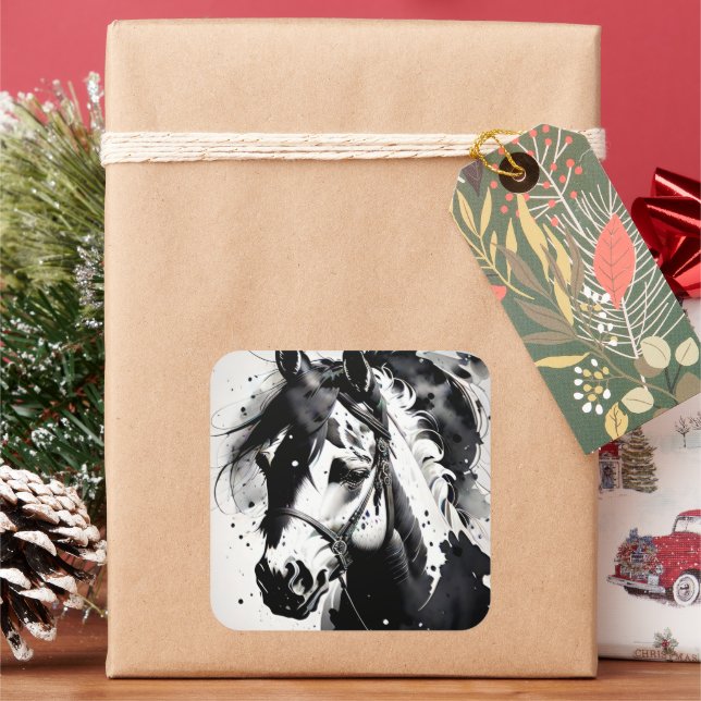 Pegatina Cuadrada Pony espiritual 11 (Vacaciones)