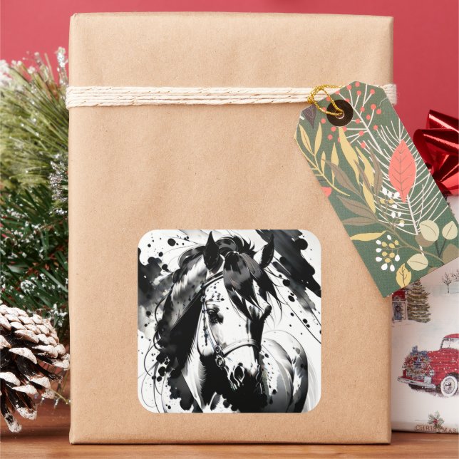 Pegatina Cuadrada Pony espiritual 7 (Vacaciones)