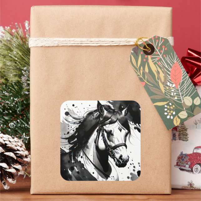 Pegatina Cuadrada Pony espiritual 9 (Vacaciones)