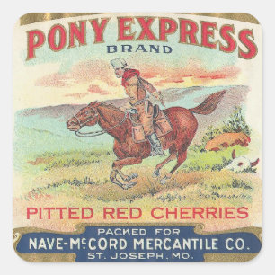 Pegatina Cuadrada Pony Express