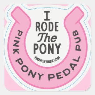 Pegatina Cuadrada Pony Pedal Pink Pub Indy