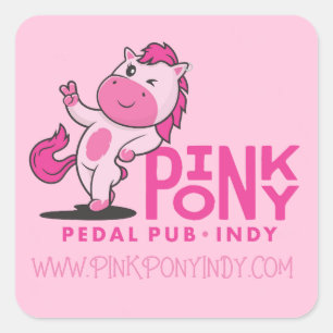 Pegatina Cuadrada Pony Pedal Pink Pub Indy