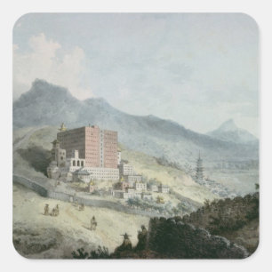 Pegatina Cuadrada Poo Ta La, o Gran Templo de Fo