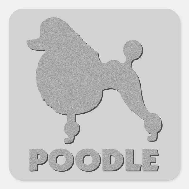 Pegatina Cuadrada Poodle (Anverso)