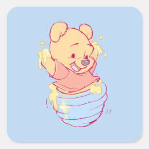 Pegatina Cuadrada Pooh