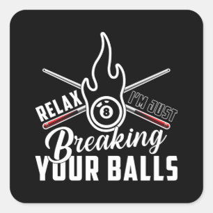 Pegatina Cuadrada Pool Snooker 8 Ball Billiard Billiards Funny Gift