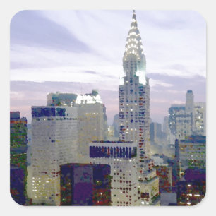 Pegatina Cuadrada Pop Art Oil Paint Effect New York
