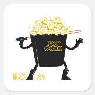 Pegatina Cuadrada Pop Corn
