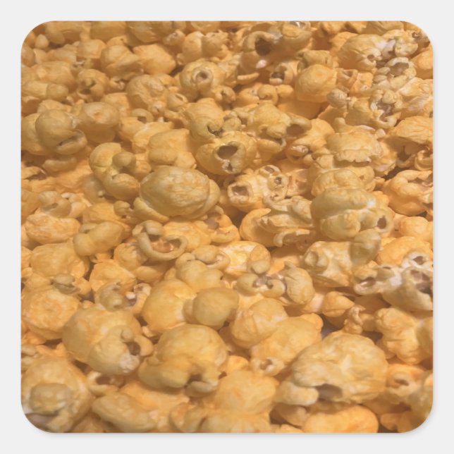 Pegatina Cuadrada Popcorn (Anverso)