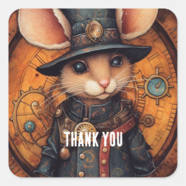 Pegatina Cuadrada Popperwaddle steampunk