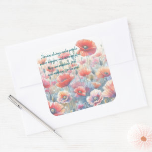 Pegatina Cuadrada Poppies y presupuesto de Islandia