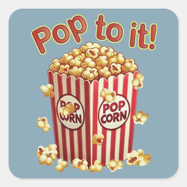 Pegatina Cuadrada Poppin' con Style - "¡Pídele!" (Anverso)