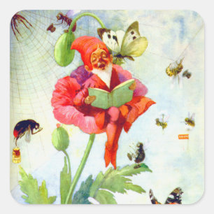 Pegatina Cuadrada Poppy Gnome