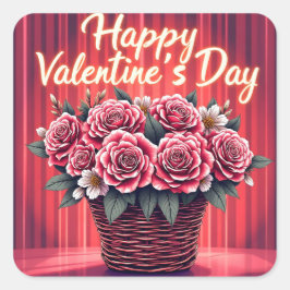 Pegatina Cuadrada Popular Beautiful Luxury Floral Love Collection