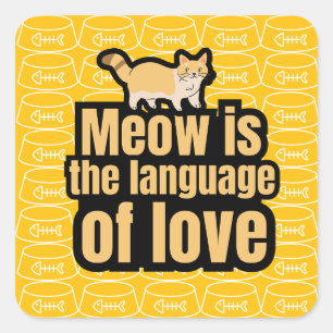Pegatina Cuadrada Por el amor a los gatos