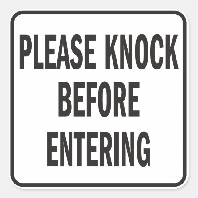 Pegatina Cuadrada Por favor, toca antes de ingresar el signo (Anverso)