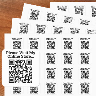 Pegatina Cuadrada Por favor, visite el código QR de diseño de mi tie