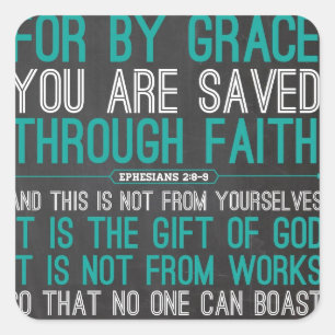 Pegatina Cuadrada Por Grace Through Faith